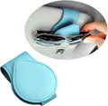 Magnetic Sunglass Holder for Car Visor,PU Leather Car Sunglass Holder Organizes Glasses Tickets Cards & Keeps Car Tidy,Universal Car Accessories Interior (Lake Blue)