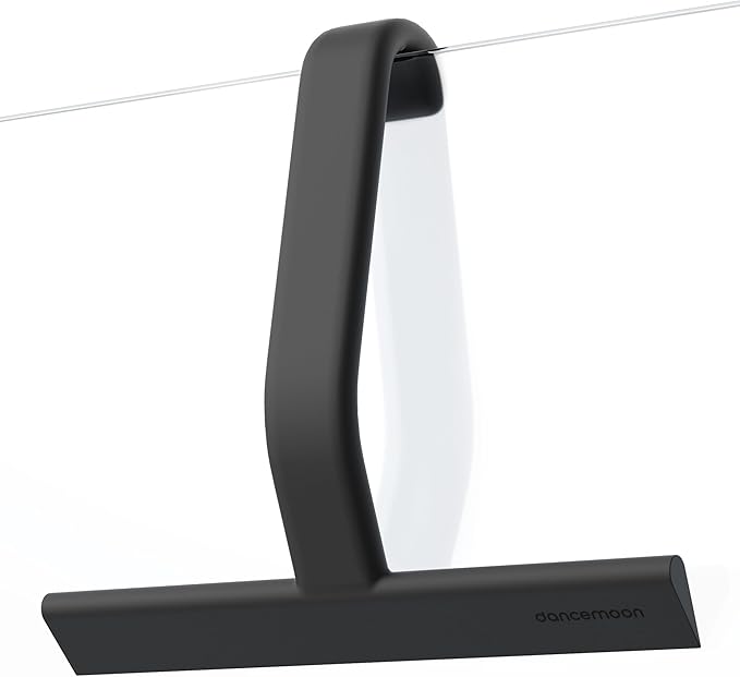 JustHang Shower Squeegee for Glass Doors, All-One-Piece Award-Winning Silicone Squeegee with Built-in Hook for Bathroom, Window, Mirror, Tile Wall,Car, Streak-Free Cleaner Tool,10-Inch Black