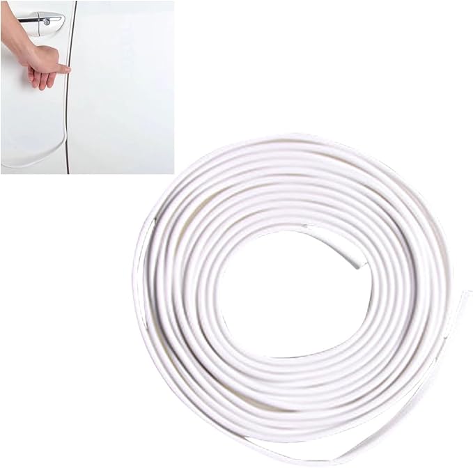 16Ft(5M) Car Door Edge Protector, Anti-Collision Strip, Entry Guard, No Glue Protective Strip, Automotive Trim (White)