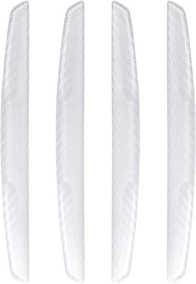 6 Inch 4Pcs 3D Carbon Fiber Texture Car Door Edge Protector Trim Strip Anti-Scratch and Anti-Collision Side Door Protectors Vehicle Exterior Accessories Sticker Semi-Transparent