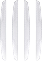 6 Inch 4Pcs 3D Carbon Fiber Texture Car Door Edge Protector Trim Strip Anti-Scratch and Anti-Collision Side Door Protectors Vehicle Exterior Accessories Sticker Semi-Transparent