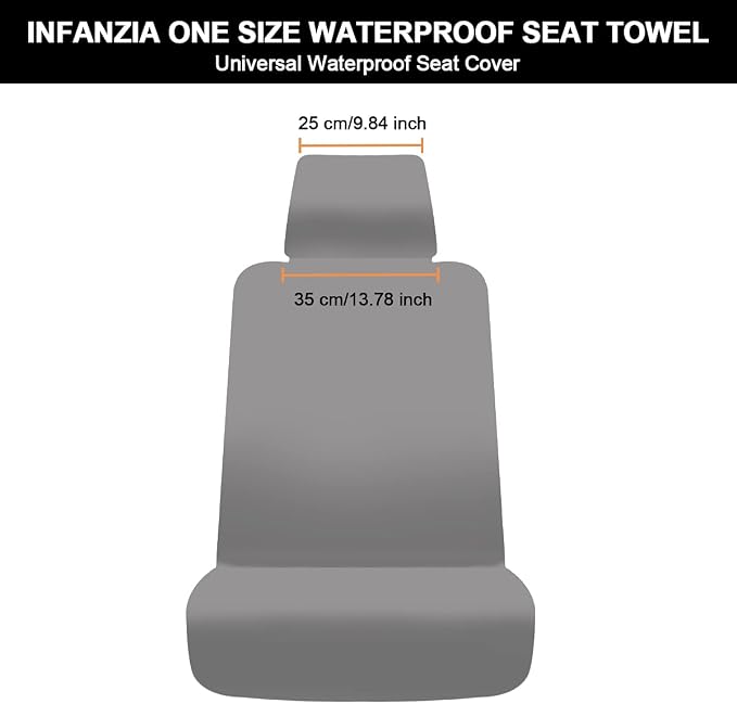Premium Waterproof Seat Cover Towel Protector Neoprene Universal Fit, Upgraded 100% Washable & Removable Non-Slip Sweat Carseat Towel Covers, Perfect for Gym/Yoga/Workout（Black,1PCS