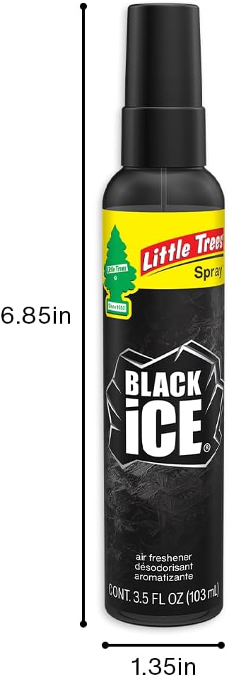 Car Air Freshener | Spray Provides a Long-Lasting Scent for Auto or Home | On-the-go Freshness | Black Ice, 6 Air Fresheners