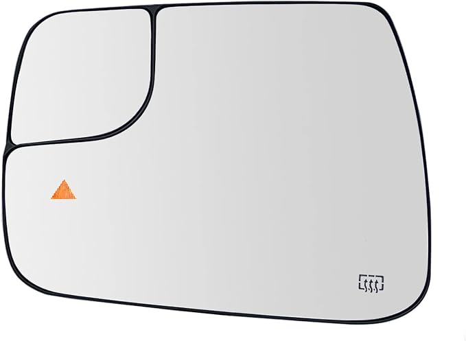 Left Driver Side Heated Blind Spot Convex Mirror Glass Replacement For 2019 2020 2021 Dodge Ram 1500 - Power Heated, Blind Spot, with Backing Plate, Replace 68402036AA 68402037AA