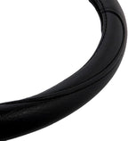 Ergonomic Grip Steering Wheel Cover - Leather Performance Grip for Standard Size Wheels 14.5-15 inch Black