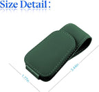 Sunglasses Holder for Car Sun Visor, Vehicle Magnetic Leather Eyeglass Hanger, Sun Glasses Mount Clip on Visors, Ticket Card Cash Organizer, Auto Interior Accessories (Black/Green, 1 PCS)