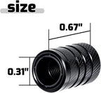 4-Piece Black Anodized Aluminum-Plastic Composite Tire Valve Stem Caps with Integrated Plastic Sleeve,Corrosion-Resistant and Universal Fit,Suitable for Cars, Trucks, and Motorcycles(Black)