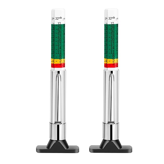 Tire Tread Depth Gauge,Tire Tread Gauge Color Coded,Tread Depth Gauge in 1/32 inch(Pack of 2)