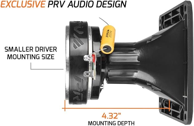 2X WG175Ph 1" Exit Compression Driver, 150 Watts 8 Ohm with Compact Waveguide, 108dB Tweeter Driver + Horn Combo - High Frequency Driver (2 Horn Drivers) Bundle 300 Watts