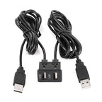 Dashboard Cable Adapter,1.5m USB Panel Extension Cable 2 Port Car Mount Flush Cord for Truck Boat