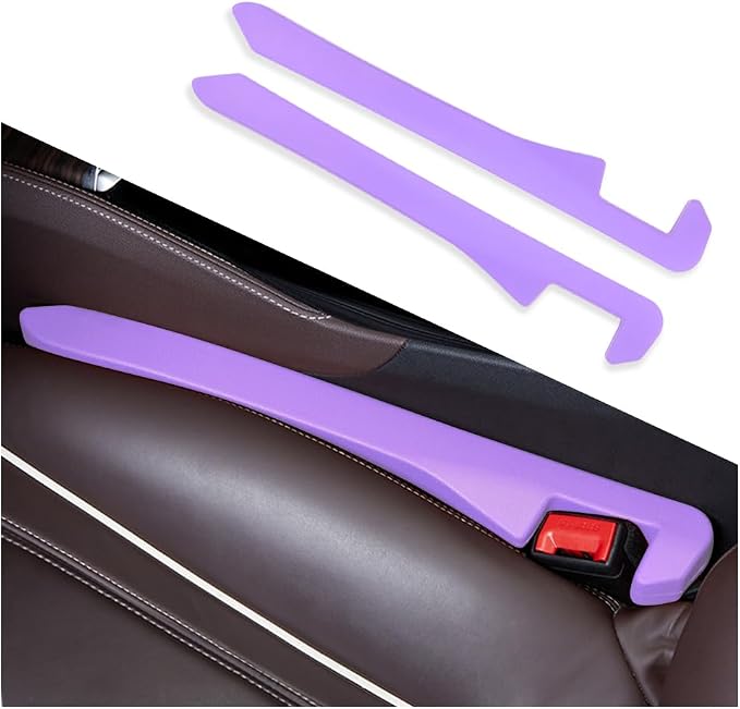 2PCS Car Seat Gap Filler,Super Flexible Car Side Seat Gap Filler CCar interior Accessories,Universal Car Organizer Between Seats for Tightly Filling Seat Gaps (Purple/2PCS)…
