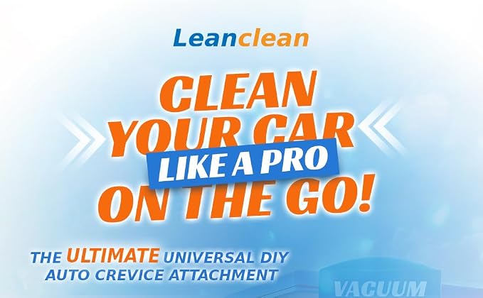 Vacuum Detail Attachment Tool | All-in-One Deepcleaning Crevice Cleaner/ Ice Scraper | The Best Car Accessories & Essentials | Wet & Dry Car Detailing Kit | Truck, Auto, & RV Cleaning Supplies (Red)