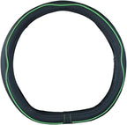 Flat Bottom Steering Wheel Cover Anti-Slip,Safety,Soft,Breathable,Durable,Full Surround,Comfortable Grip Microfiber Leather (D Shape, Green)