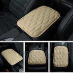 Car Center Console Cover, Upgraded Leather Car Armrest Cushion, Universal Waterproof Cushion Pad, Non-Slip Car Interior Accessories, Fits Most Sedans SUVs Trucks (Beige)