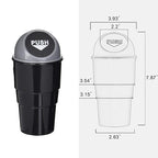 Cup Holder Trash Can, Leakproof Car Trash Can with Lid, Trash Bin for Car Accessories, Mini Garbage Bin Organizer for Automotive Office Home Kitchen, Applicable to Women and Men