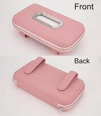 Car Tissue Holder, Sun Visor Napkin Holder, Luxury PU Leather Backseat Tissue Case Holder (Pink)