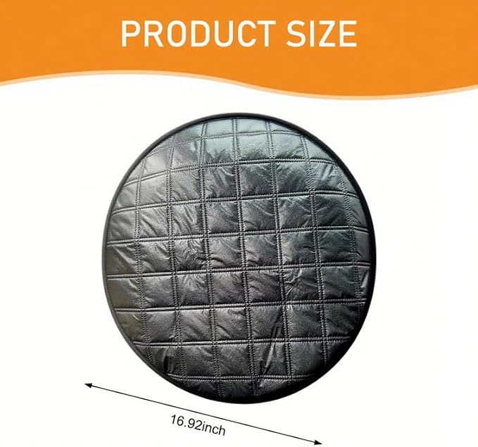 Shakas Car Steering Wheel Cover Sun Shade, Aluminum Film Car Wheel Cover Heat Insulation Cooling, Thickened Anti-aging Foldable Reflective Protector, for Most Cars SUV Truck Van (Black)