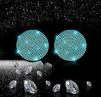 2pcs Bling Car Cup Holder Coaster, 2.75 inch Anti-Slip Shockproof Universal Fashion Car Coasters Insert Bling Crystal Rhinestone Automotive Interior Accessories for Women (2 pcs, Aquamrine)