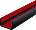 Rubber Edge Trim, Self Adhesive U Channel Edge Trim, Big Size U Shaped Trim, Edge Banding for Plywood, Woods, Shelf, Cabinet, Countertop, Size 1", Length 20Ft, Black