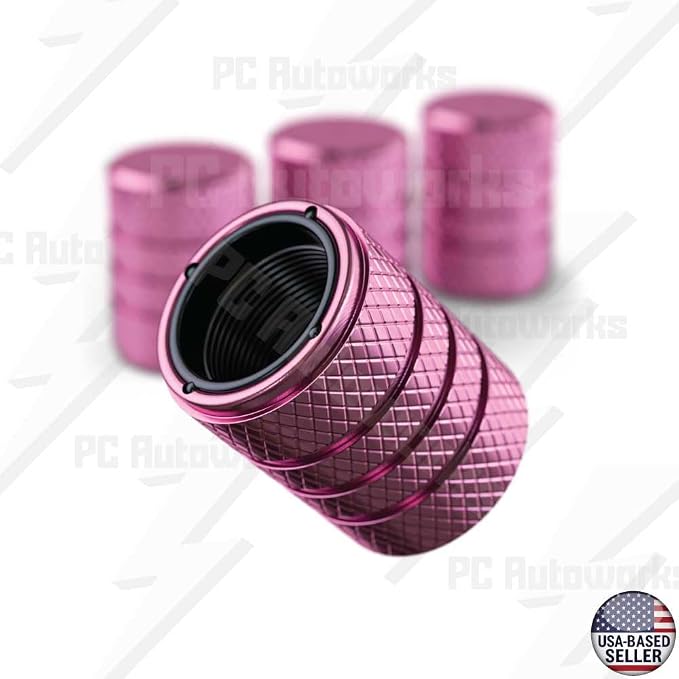 Aluminum Tire Valve Stem Caps – Anti-Rust, Premium Anodized Aluminum, Corrosion-Resistant, Easy Install, Universal Fit for Car, Truck, Bike, SUV – 1 Pack/Set of 4 (Rose Pink)