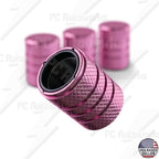 Aluminum Tire Valve Stem Caps – Anti-Rust, Premium Anodized Aluminum, Corrosion-Resistant, Easy Install, Universal Fit for Car, Truck, Bike, SUV – 1 Pack/Set of 4 (Rose Pink)
