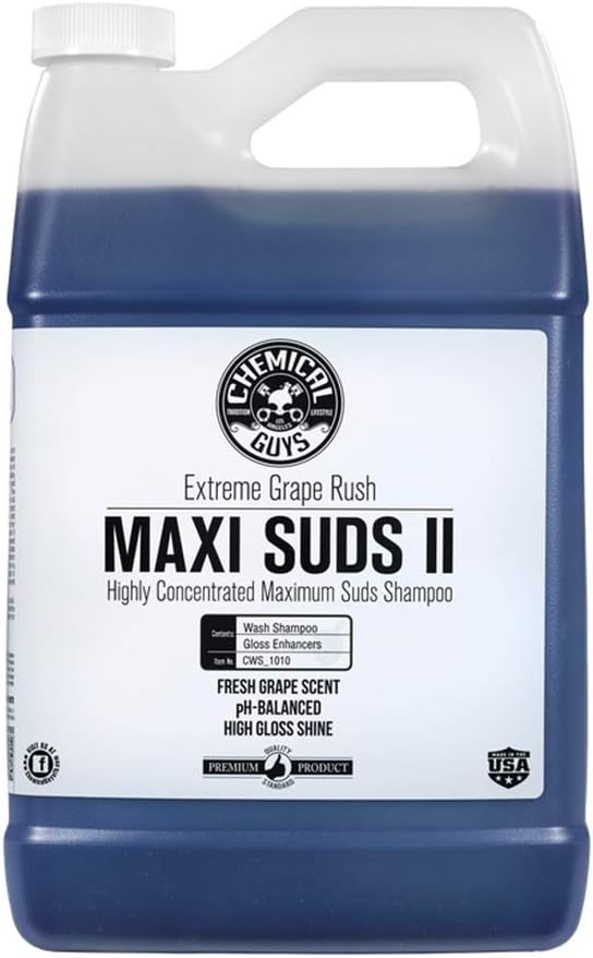 CWS_1010 Maxi-Suds II Foaming Car Wash Soap (Works with Foam Cannons, Foam Guns or Bucket Washes) Safe for Cars, Trucks, Motorcycles, RVs & More, 128 fl. Oz (1 Gallon), Grape Scent