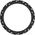 Dinosaur Skeleton Fossil Primitive Halloween Steering Wheel Cover Car Accessories Cute for Women Girls Girly Universal 15 Inch Neoprene Auto Interior Decor Anti Slip Car Truck Protector