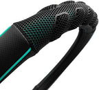 car Steering Wheel Cover Faux Leather Massage Universal fit 3D Honeycomb Hole Anti-Slip Sporty 15 Inches (Mint Green Black)