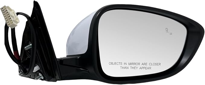 Right Passenger Side Mirror Compatible with 2018-2022 Honda Accord LX Sport Power Glass | Heated | with Blind Spot | Manual Folding Repalces HO1321329 (7Pins-Pearl White)