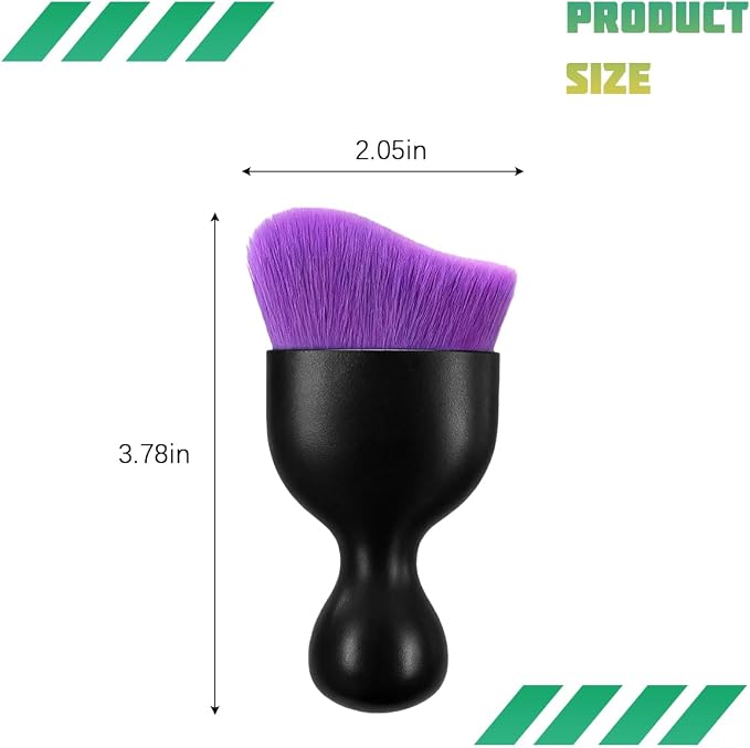 Car Interior Detailing Brush, Curved Soft Bristles Vehicle Removal Dust Collectors, Scratch-Free Automotive Cleaning Tool Accessories, Universal for Truck SUV Sedan (Purple)