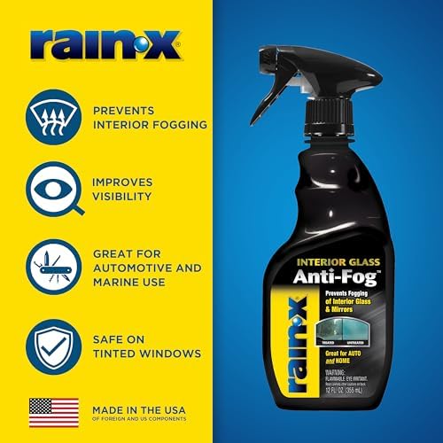 630046 Interior Glass Anti-Fog, 12 oz. - Prevents Fogging of Interior Glass and Mirrors, Usable on Both Automobiles and Marine Vehicles