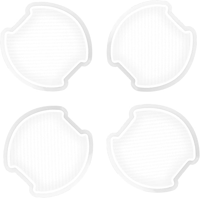 4Pcs Universal 3D Carbon Fiber Car Door Handle Paint Scratch Protector Sticker Auto Door Handle Cups Protective Pad(L)