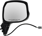Passenger Side Power Mirror Smooth Black Paint to Match Compatible with 2012-2013 Honda Civic HO1321261 HO1321337