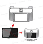 9'' Car Radio Stereo Dash Frame Fascia Bezel Panel Compatible for Toyota 4 Runner 2010 11 12 13 14 15 16 17 18 19 Install Mount Kit Silver