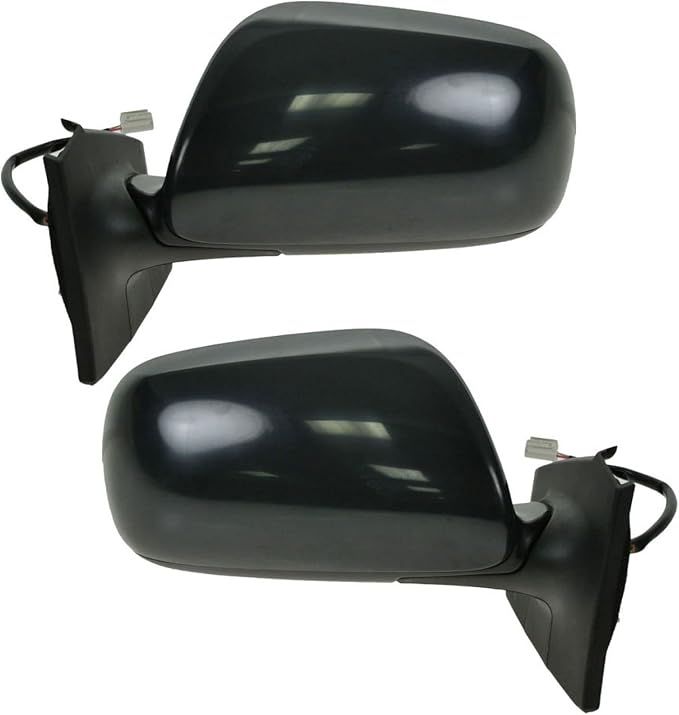 2 Piece Driver and Passenger Side Mirror Assembly Set Electric Adjustment Non-Heated No Memory Black Compatible with 2007-2011 Toyota Yaris Hatchback TO1320230 TO1321230
