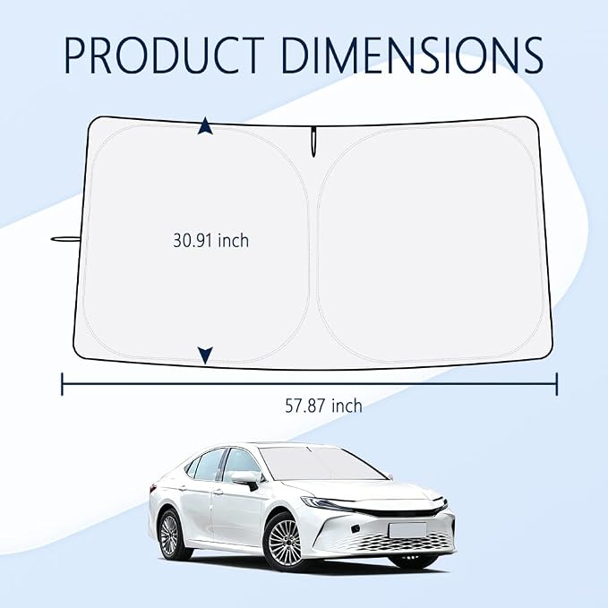 Car Windshield Sun Shade Compatible with Toyota Camry 2025-2026,Oxford Cloth Sun Shade for Car Windshield with Foldable Design,Windshields Cover Suns Shades for Blocking Heat with Storage Bag
