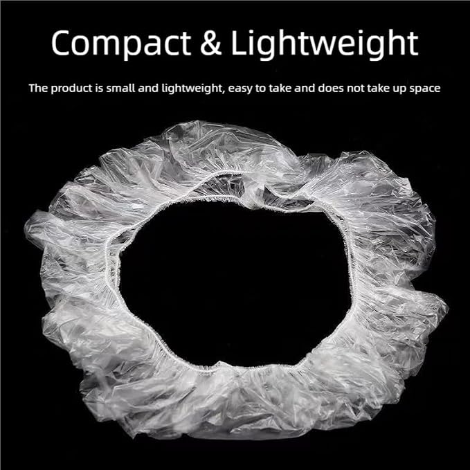 Disposable Steering Wheel Covers 100PCS PE Plastic Protectors | Stretch Elastic, Scratch Prevention, Universal Fit, Car Interior Accessories