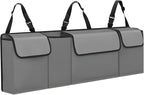 Car Trunk Organizer, Backseat Hanging Large Storage with Adjustable Straps,Waterproof PVC Collapsible Cargo Bag, Car Interior Accessories for Auto SUV MPV (Gray)