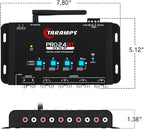 Pro 2.4 BT Bluetooth DSP Crossover Full, Digital Signal Processor, Car Audio Equalizer with App, Gain up to 9V, 15 Band Graphic Equalization, 12 preset EQ, 2 in and 4 Out, High Level Input
