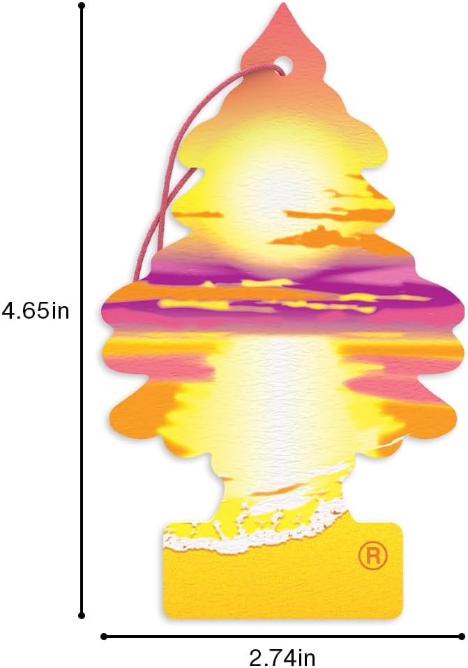 Car Air Freshener | Hanging Tree Provides Long Lasting Scent for Auto and Home | 24 Air Fresheners |Sunset Beach