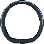 Flat Bottom Steering Wheel Cover Anti-Slip,Safety,Soft,Breathable,Durable,Full Surround,Comfortable Grip Microfiber Leather (D Shape, Black White)