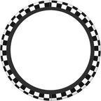 Black White Checkered Elastic Steering Wheel Cover Non-Slip Breathable Steering Wheel Protector Fit Auto, SUVs, Truck