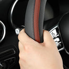 Car Steering Wheel Cover, Leather Steering Wheel Cover Brown Universal 14.5-15 Inch Microfiber Leather Anti-Slip Breathable Auto Steering Wheel Covers for Men Women (Brown)