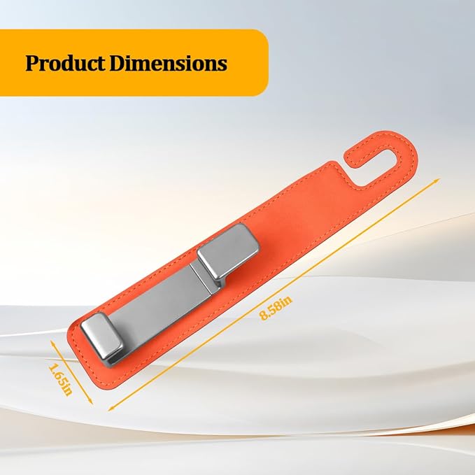 Car Seat Headrest Hook, Multifunctional Vehicle Backseat Hanger Organizer for Purse Handbag Coat, Auto Seat Back Phone Holder Storage Hook, Universal for Sedan Truck SUV (Orange)