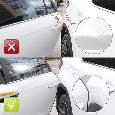 MTFDC 10 pcs Car Door Edge Guards Fits for GMC Sierra 1500 2500 3500 (SLT AT4 Denali) 2019-2025 2026 Clear Side Protector Strip Flexible Anti-Collision Trim Soft Silicone Scratch Protector