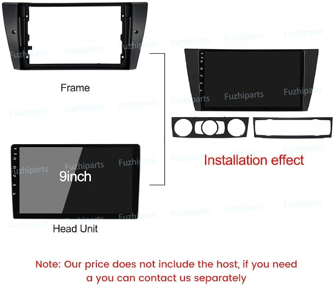 9'' Car Radio Stereo Frame Fascia Bezel for BMW 3 Series E90 E91 E92 E93 2005~2013 Mount Trim Panel
