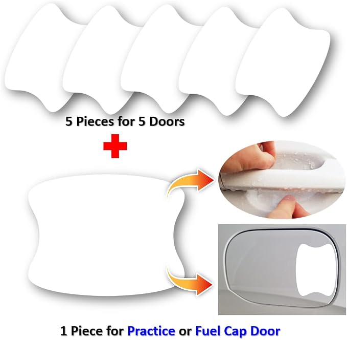 6pcs(Pro) Customized Car Door Handle Cup Protector Made with 3M Paint Protection Film Pro Series, Sticker/Guard, Clear(Transparent), Anti Scratch, Universal Fit for Most Cars (Clear Pro/6pcs)