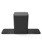 Mini Car Trash Can with Press Lid, Leakproof One-Piece Design, ABS Plastic Garbage Bin with Stainless Steel Spring for Auto Interior (Black)
