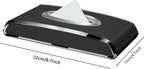 Faux Leather Car Tissue Holder for Interior, Multi-Function Tissue Box, Armrest & Back Seat Tissue Organizer, Sleek Kleenex Holder (Black Flat)