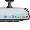 4 x Jesus Loves You Rearview Mirror Decal,Car Stickers For Women,Automotive Rear View Mirror Sticker,Jesus Car Window Decal,Vanity Mirror Decal,Car Accessory Interior,Water Bottle Tumblers Sticker